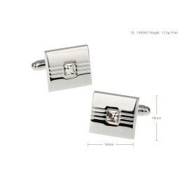 Mansetinööbid - valge kiviga 2